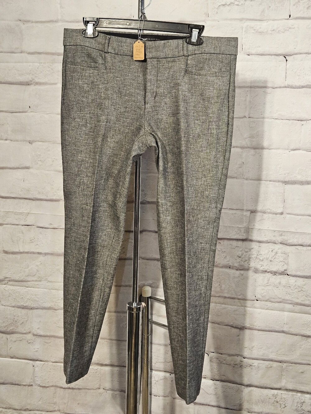 Banana Republic Women's Gray Mid Rise Slim Straight Trousers Dress Pants Size 8